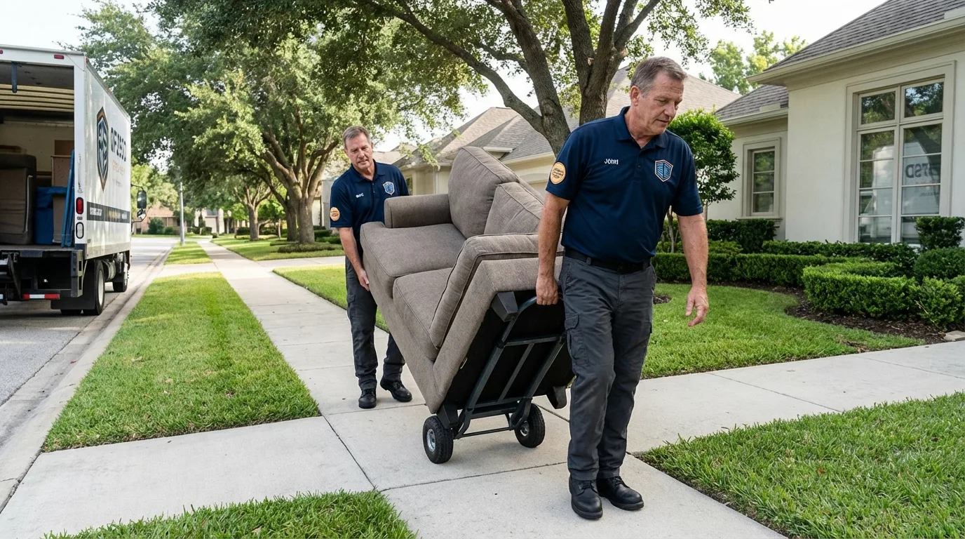 Local residential moving crew loading furniture in Kent, CT